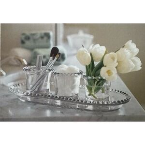 Southern Living at Home Amelia Beaded Glass Tray entertaining 4 piece set